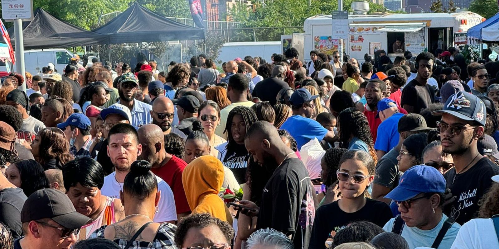 Vendor rows and crowds at Bronx Night Market